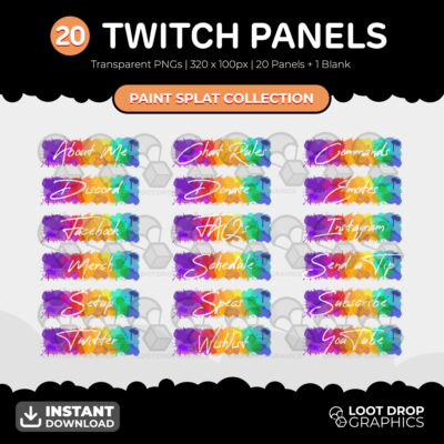 Paint Splat Twitch Panels