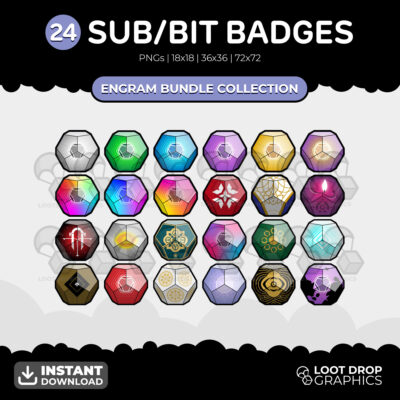 Destiny engram sub/bit badges for use on Twitch, YouTube and Discord