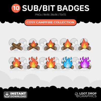 Cosy Campfire Twitch Sub Badges for Twitch, YouTube and Discord