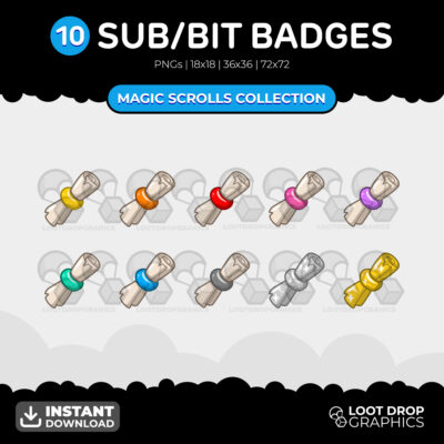 Magic Scroll Twitch Sub Badges for Twitch, YouTube and Discord