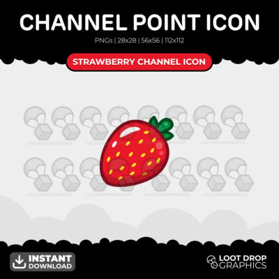 Strawberry Twitch Channel Point Icon for Twitch, YouTube and Discord