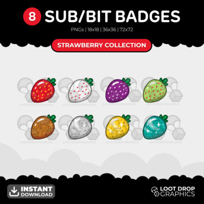 Strawberry Sub / Bit Badges for all channels and content creators