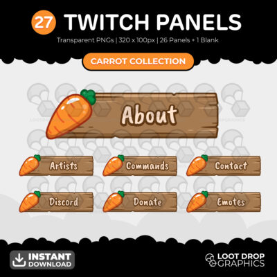Carrot Twitch Panels for farmers and simulator streamers