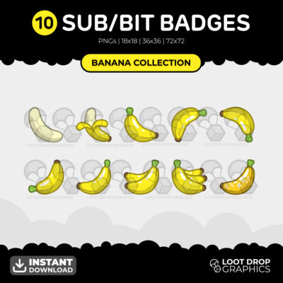 Banana subscriber badges for Twitch, YouTube & Discord