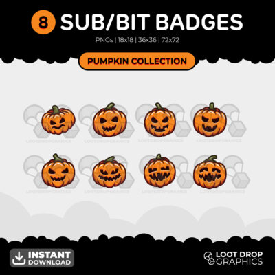 Spicy Halloween Pumpkin Twitch Subscriber Badges